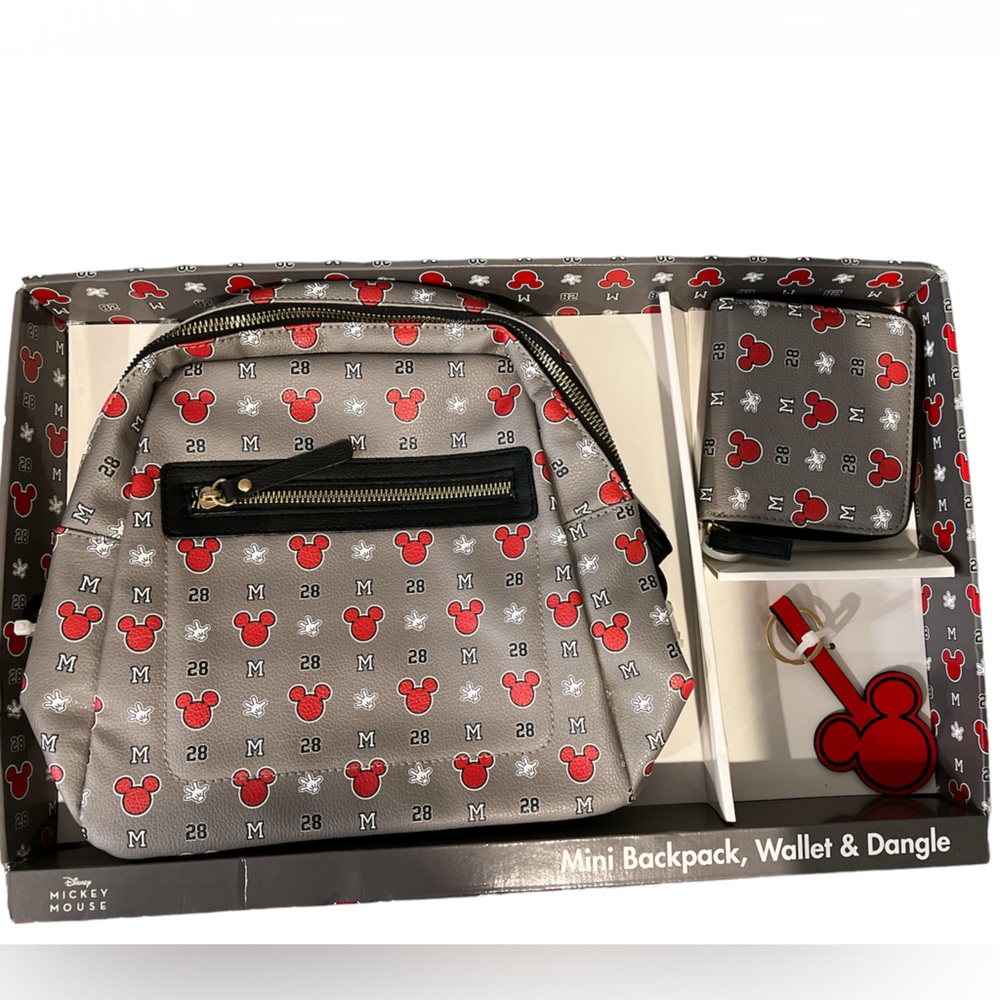 Disney Mickey Mouse Mini Backpack Wallet & Dangle